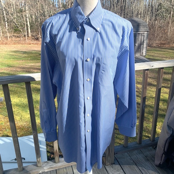Brooks Brothers Blue & White Regent Button Down Shirt Size L - Picture 5 of 5